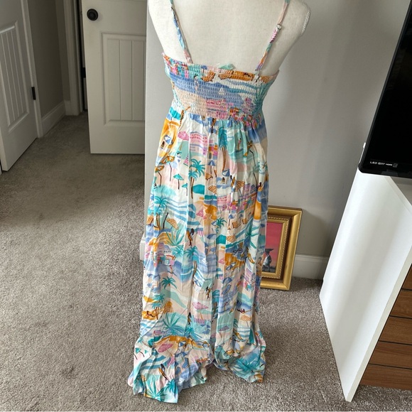 NWT Women’s Beach Print Maxi Dress in Pastel Multi - Picture 11 of 12